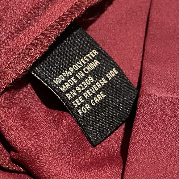 DG2 Diane Gilman Size XL Burgundy Wine Button Up Shirt Old Money Demure Office - Picture 9 of 10